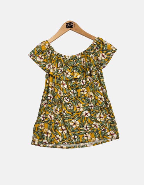 Off-Shoulder Floral Print Dress with Ruffle Detail
